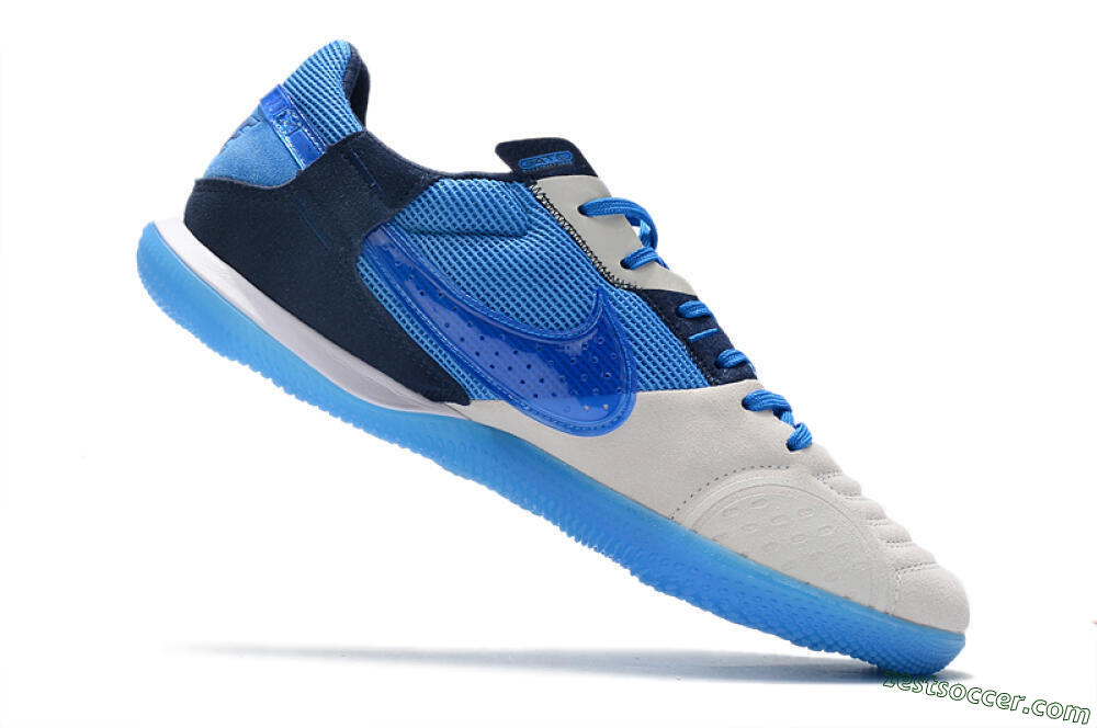 Nike Street Gato IC Low-Tops Soccer Shoes - Grey/Blue 4