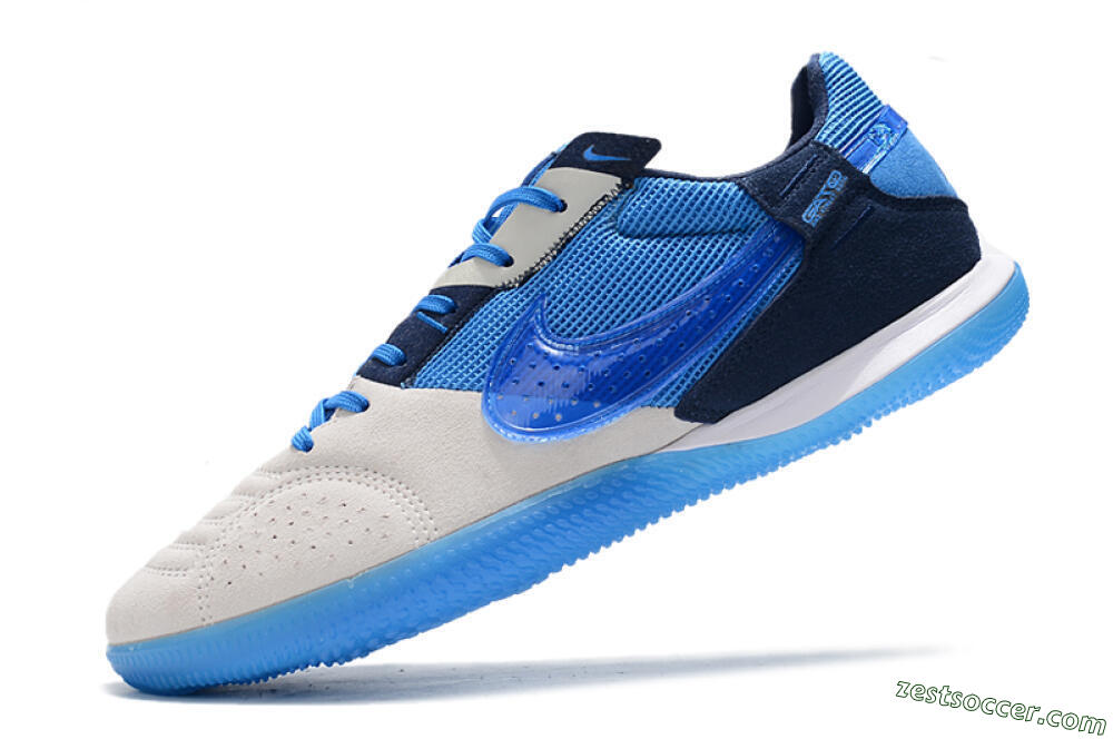 Nike Street Gato IC Low-Tops Soccer Shoes - Grey/Blue 5