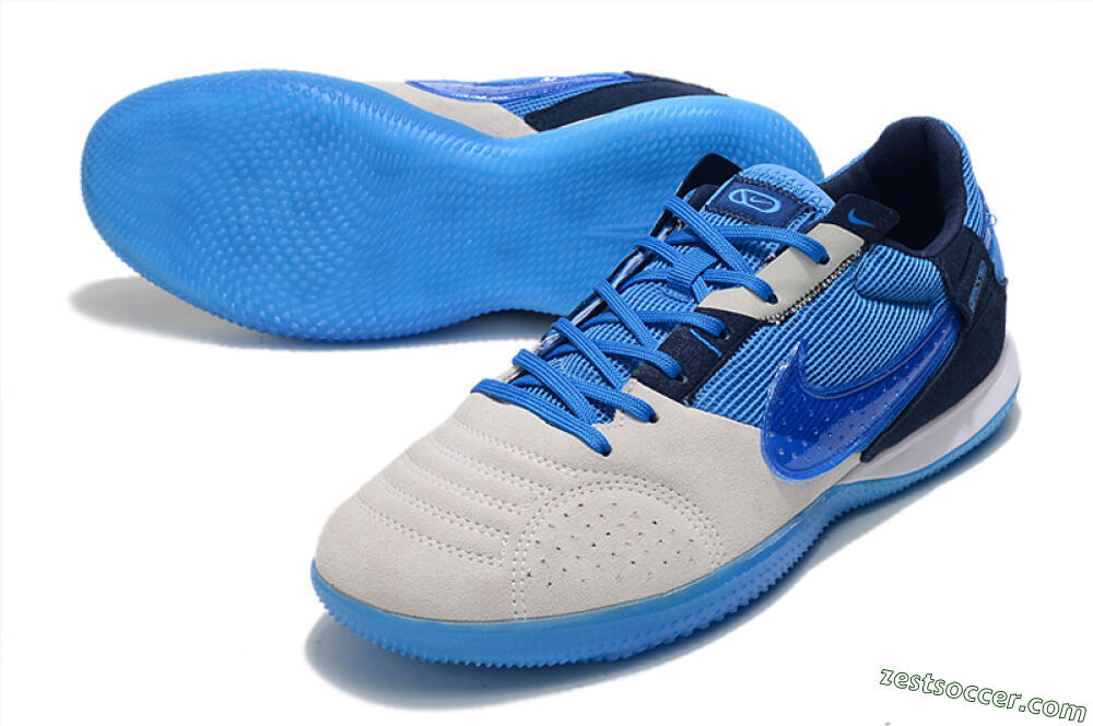 Nike Street Gato IC Low-Tops Soccer Shoes - Grey/Blue 3