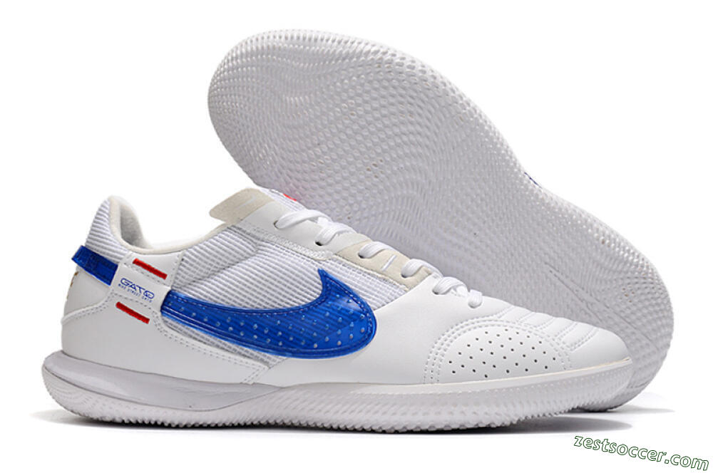 Nike Street Gato IC Low-Tops Soccer Shoes - White/Red/Blue 0