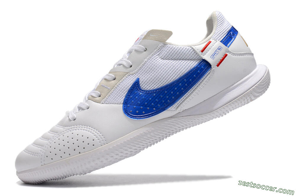 Nike Street Gato IC Low-Tops Soccer Shoes - White/Red/Blue 5