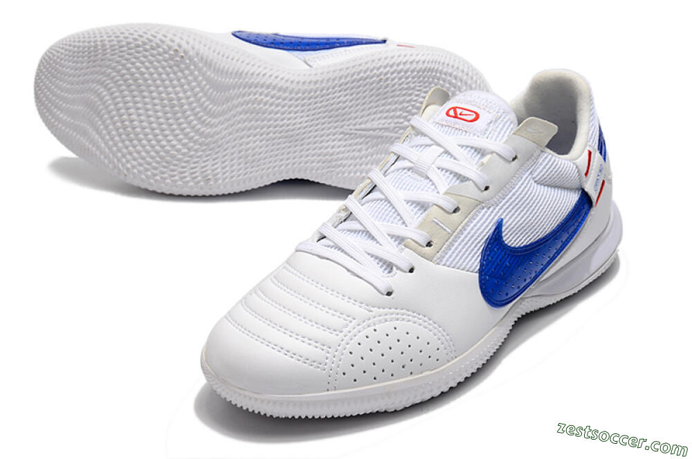 Nike Street Gato IC Low-Tops Soccer Shoes - White/Red/Blue 3