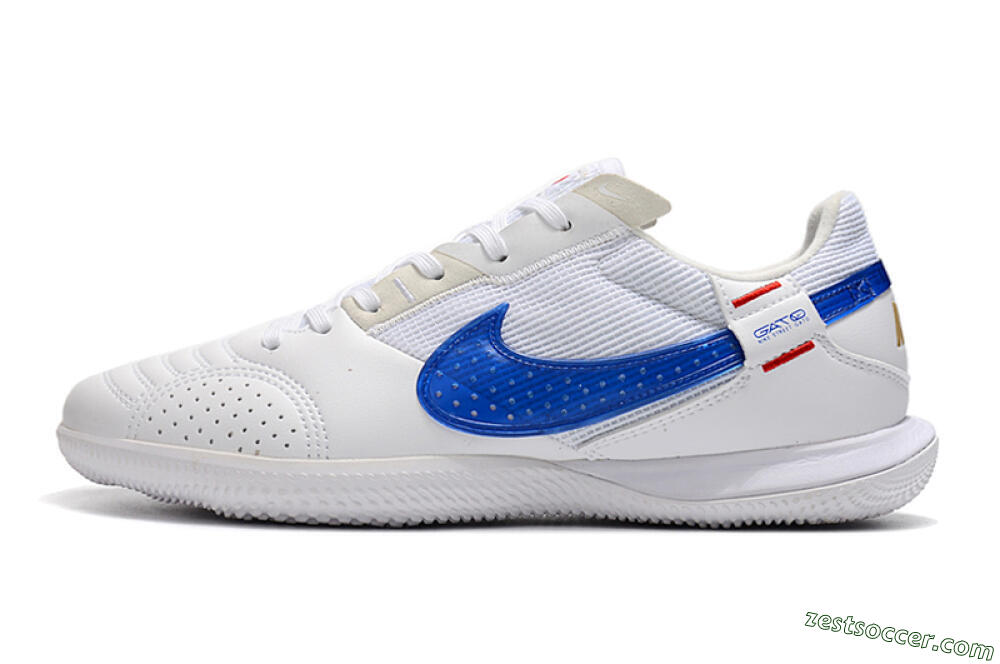 Nike Street Gato IC Low-Tops Soccer Shoes - White/Red/Blue 2