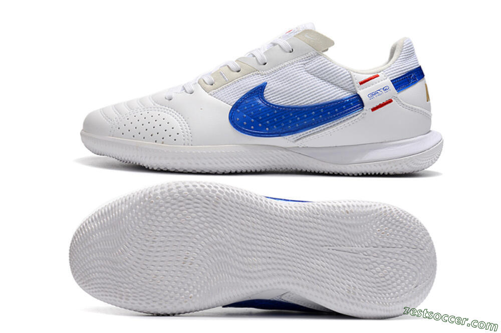 Nike Street Gato IC Low-Tops Soccer Shoes - White/Red/Blue 1