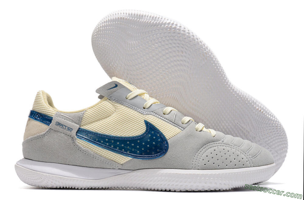 Nike Street Gato IC Low-Tops Soccer Shoes - Grey/Beige/Blue 0