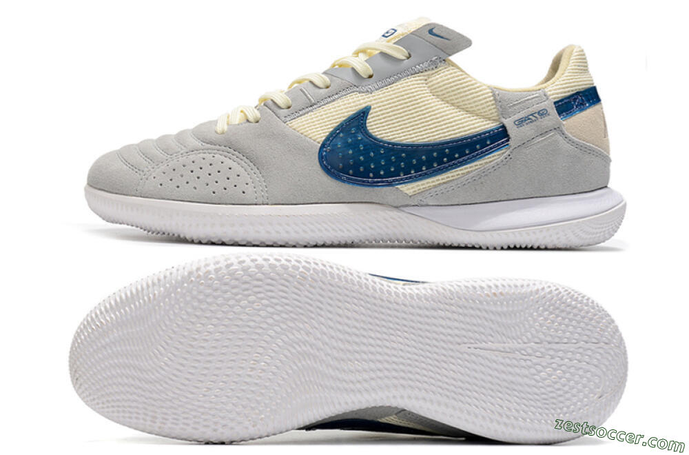 Nike Street Gato IC Low-Tops Soccer Shoes - Grey/Beige/Blue 1