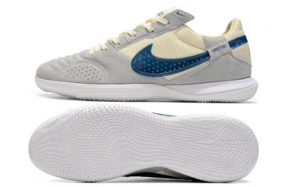 Nike Street Gato IC Low-Tops Soccer Shoes - Grey/Beige/Blue