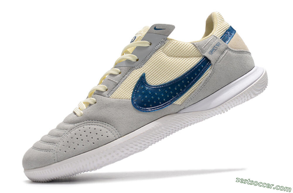 Nike Street Gato IC Low-Tops Soccer Shoes - Grey/Beige/Blue 5