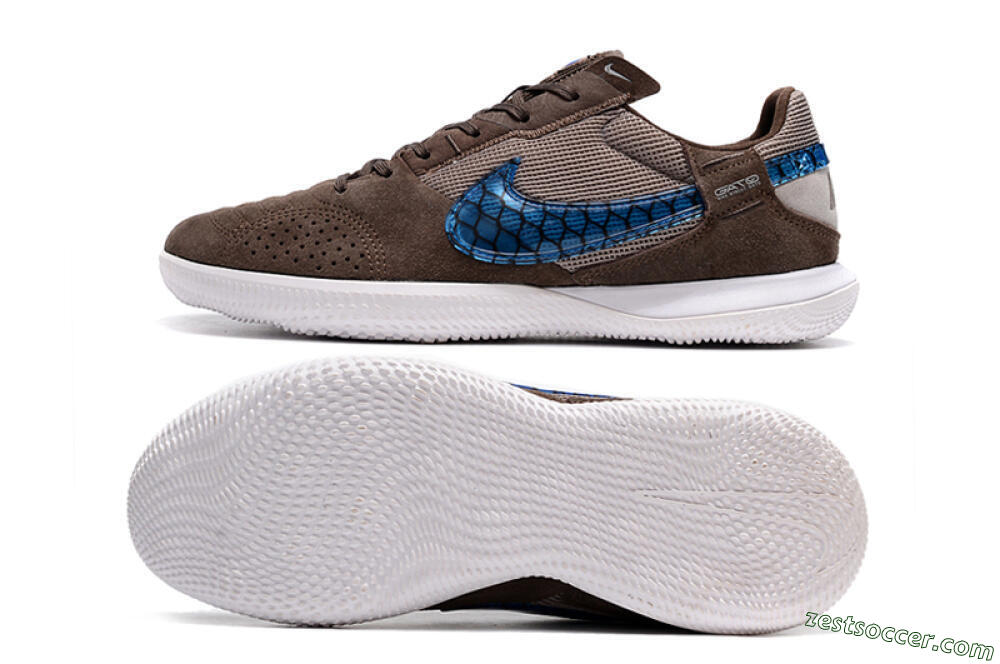 Nike Street Gato IC Low-Tops Soccer Shoes - Brown/Blue/White 1