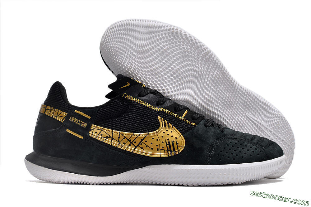 Nike Street Gato IC Low-Tops Soccer Shoes - Black/Gold/White 0