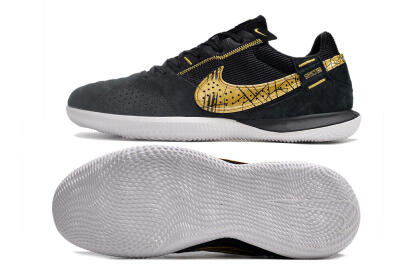 Nike Street Gato IC Low-Tops Soccer Shoes - Black/Gold/White