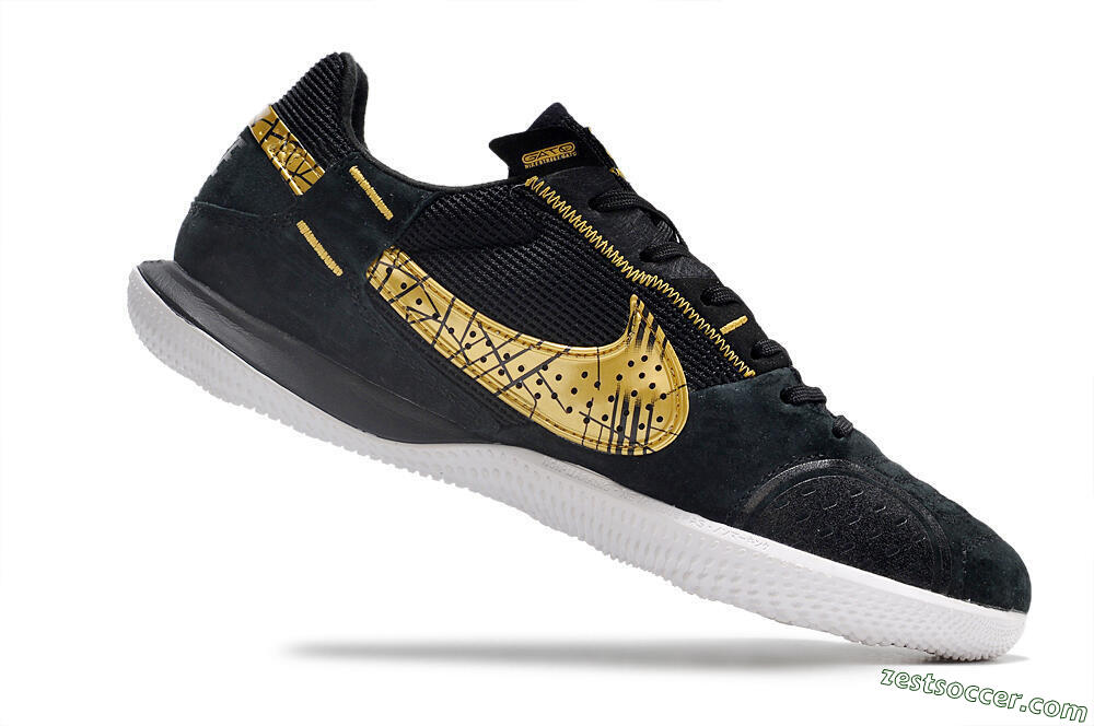 Nike Street Gato IC Low-Tops Soccer Shoes - Black/Gold/White 4