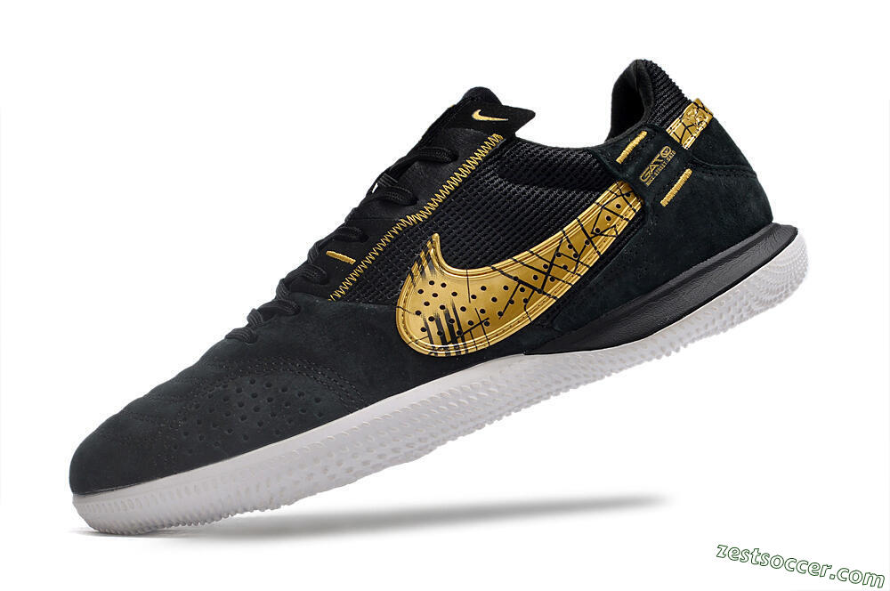 Nike Street Gato IC Low-Tops Soccer Shoes - Black/Gold/White 5