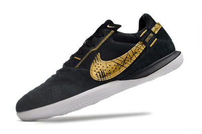 Nike Street Gato IC Low-Tops Soccer Shoes - Black/Gold/White