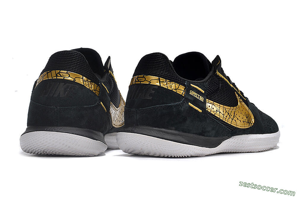 Nike Street Gato IC Low-Tops Soccer Shoes - Black/Gold/White 6