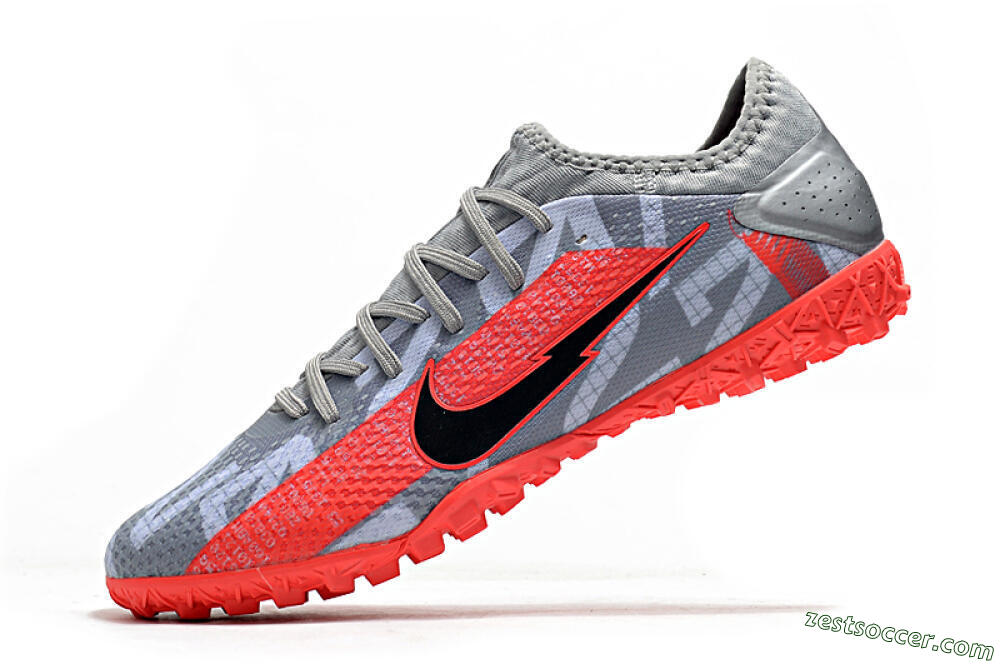 Nike Mercurial Vapor 13 Pro TF Low-Tops Soccer Shoes - Grey/Black/Red 5