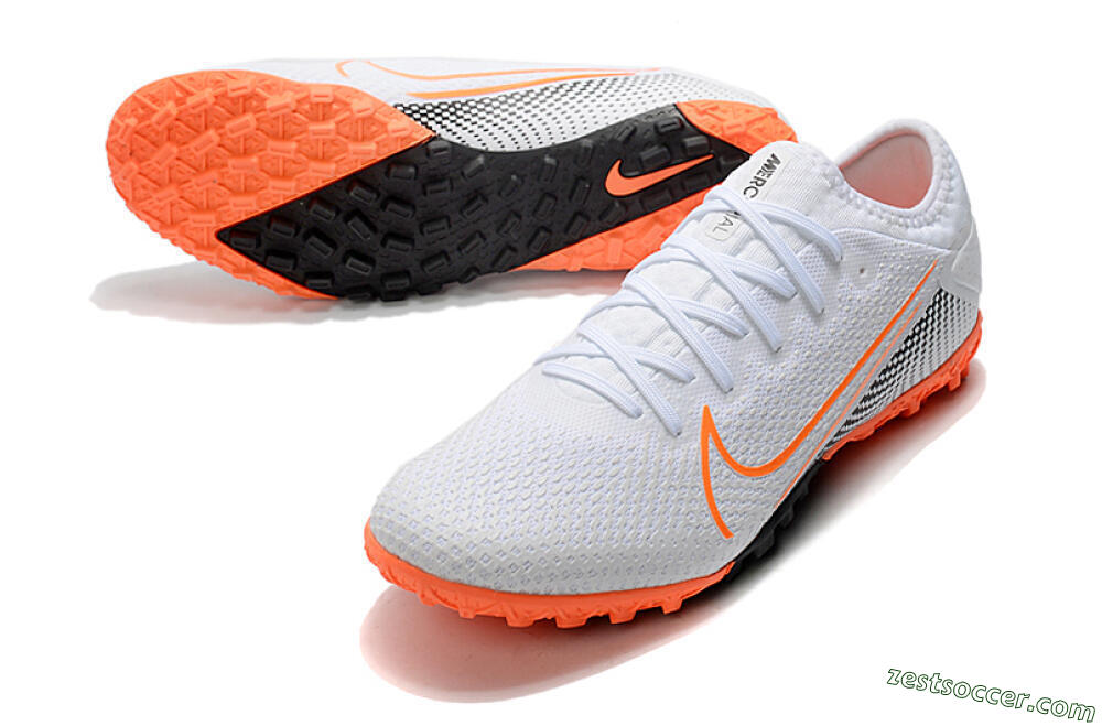 Nike Mercurial Vapor 13 Pro TF Low-Tops Soccer Shoes - White/Red/Black 3