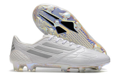 Adidas F50 Adizero Ghosted FG Low-Tops Soccer Cleats - White/Grey/Silver
