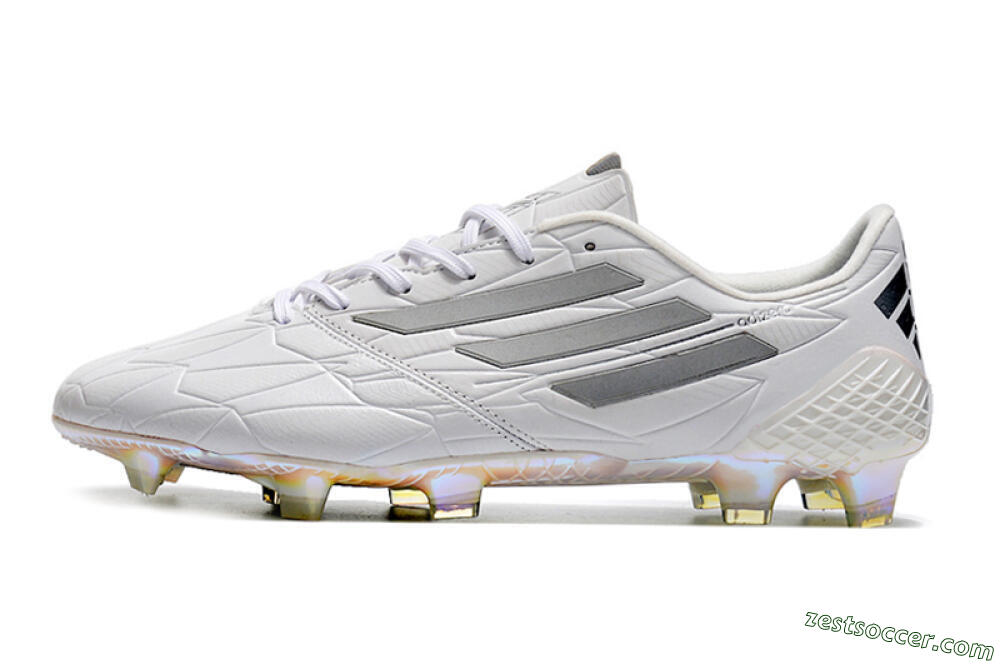 Adidas F50 Adizero Ghosted FG Low-Tops Soccer Cleats - White/Grey/Silver 2