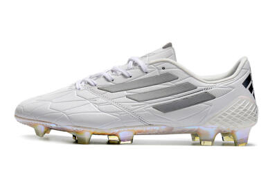 Adidas F50 Adizero Ghosted FG Low-Tops Soccer Cleats - White/Grey/Silver