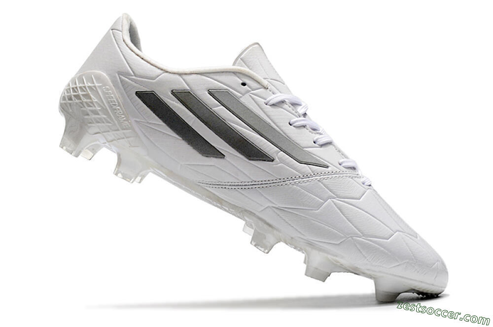 Adidas F50 Adizero Ghosted FG Low-Tops Soccer Cleats - White/Grey/Silver 4