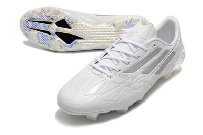 Adidas F50 Adizero Ghosted FG Low-Tops Soccer Cleats - White/Grey/Silver