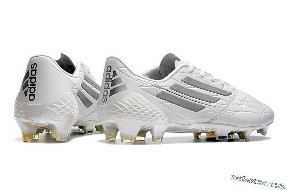 Adidas F50 Adizero Ghosted FG Low-Tops Soccer Cleats - White/Grey/Silver 6