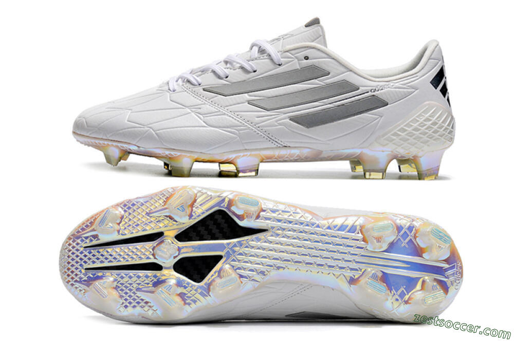 Adidas F50 Adizero Ghosted FG Low-Tops Soccer Cleats - White/Grey/Silver 1