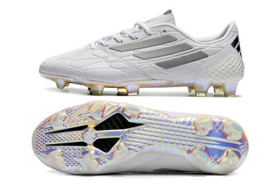 Adidas F50 Adizero Ghosted FG Low-Tops Soccer Cleats - White/Grey/Silver