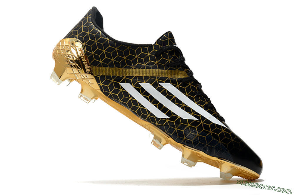 Adidas F50 Adizero Ghosted FG Low-Tops Soccer Cleats - Black/White/Gold 4