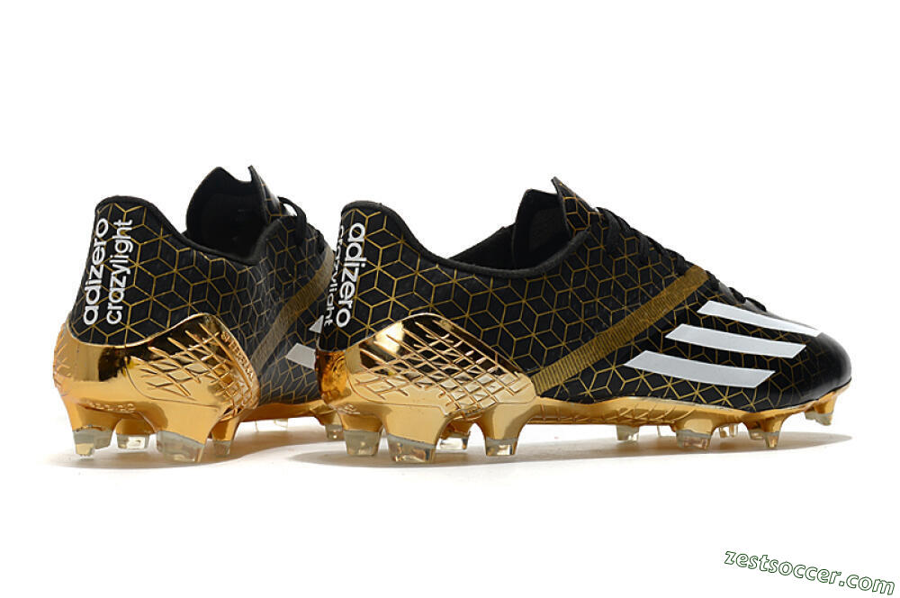 Adidas F50 Adizero Ghosted FG Low-Tops Soccer Cleats - Black/White/Gold 6