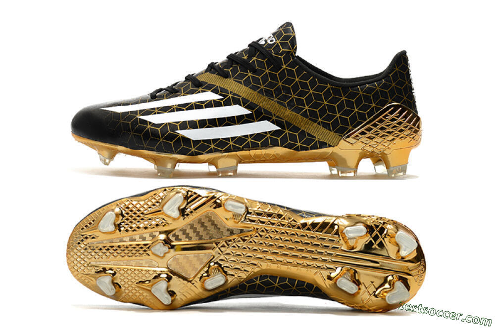 Adidas F50 Adizero Ghosted FG Low-Tops Soccer Cleats - Black/White/Gold 1