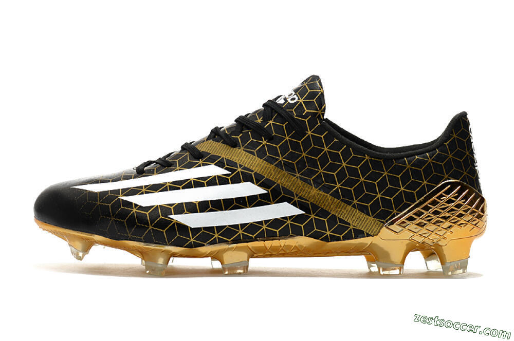 Adidas F50 Adizero Ghosted FG Low-Tops Soccer Cleats - Black/White/Gold 2