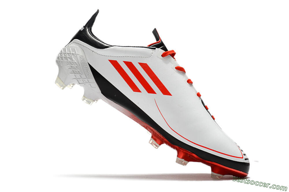 Adidas F50 Adizero Ghosted FG Low-Tops Soccer Cleats - White/Red/Black 4
