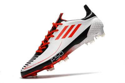 Adidas F50 Adizero Ghosted FG Low-Tops Soccer Cleats - White/Red/Black