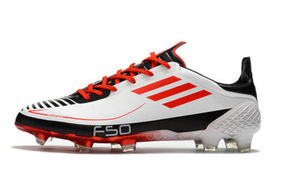 Adidas F50 Adizero Ghosted FG Low-Tops Soccer Cleats - White/Red/Black