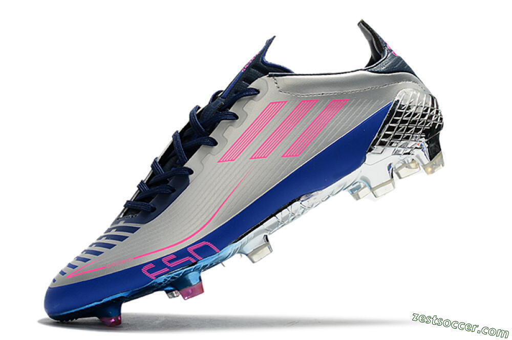 Adidas F50 Adizero Ghosted FG Low-Tops Soccer Cleats - Silver/Pink/Blue 5