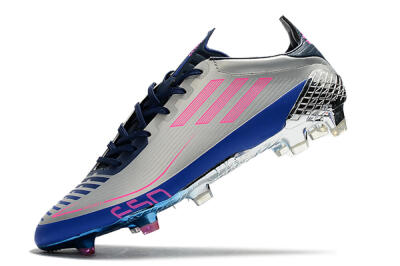 Adidas F50 Adizero Ghosted FG Low-Tops Soccer Cleats - Silver/Pink/Blue