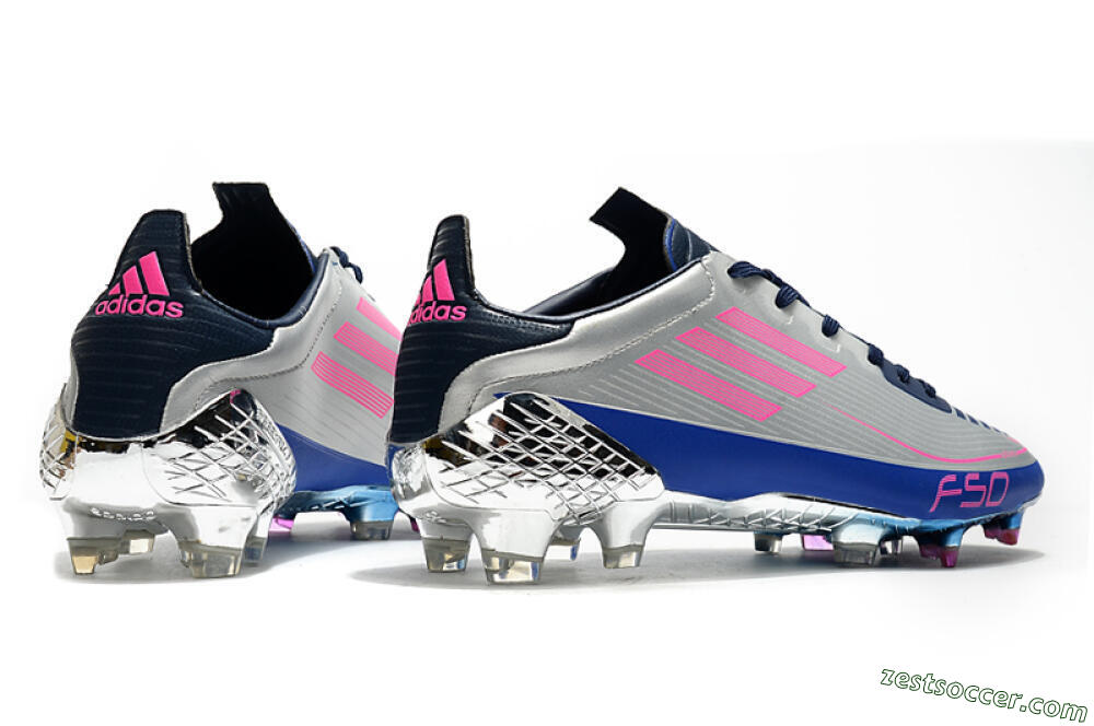 Adidas F50 Adizero Ghosted FG Low-Tops Soccer Cleats - Silver/Pink/Blue 6
