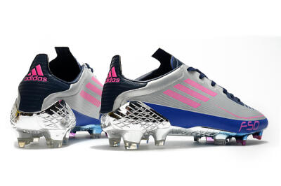 Adidas F50 Adizero Ghosted FG Low-Tops Soccer Cleats - Silver/Pink/Blue