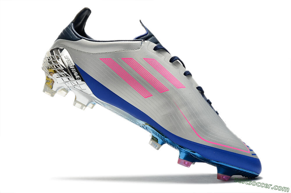 Adidas F50 Adizero Ghosted FG Low-Tops Soccer Cleats - Silver/Pink/Blue 4