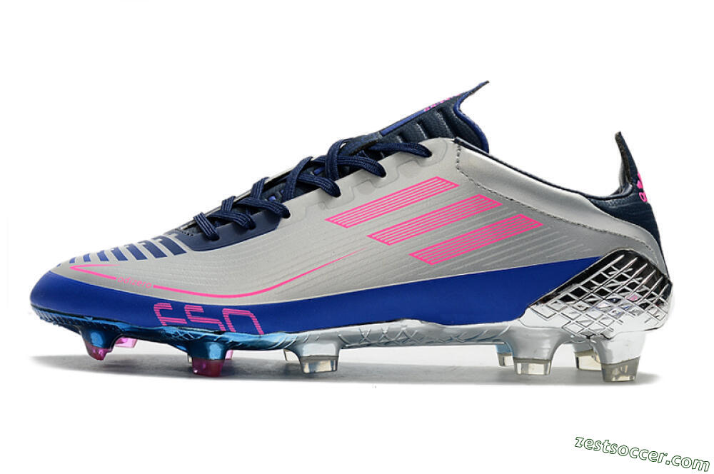 Adidas F50 Adizero Ghosted FG Low-Tops Soccer Cleats - Silver/Pink/Blue 2