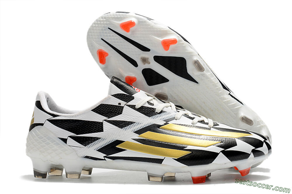 Adidas F50 Adizero Ghosted FG Low-Tops Soccer Cleats - White/Black/Gold 0
