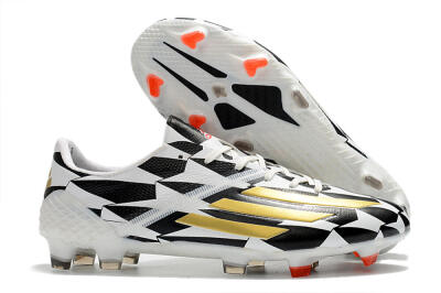 Adidas F50 Adizero Ghosted FG Low-Tops Soccer Cleats - White/Black/Gold
