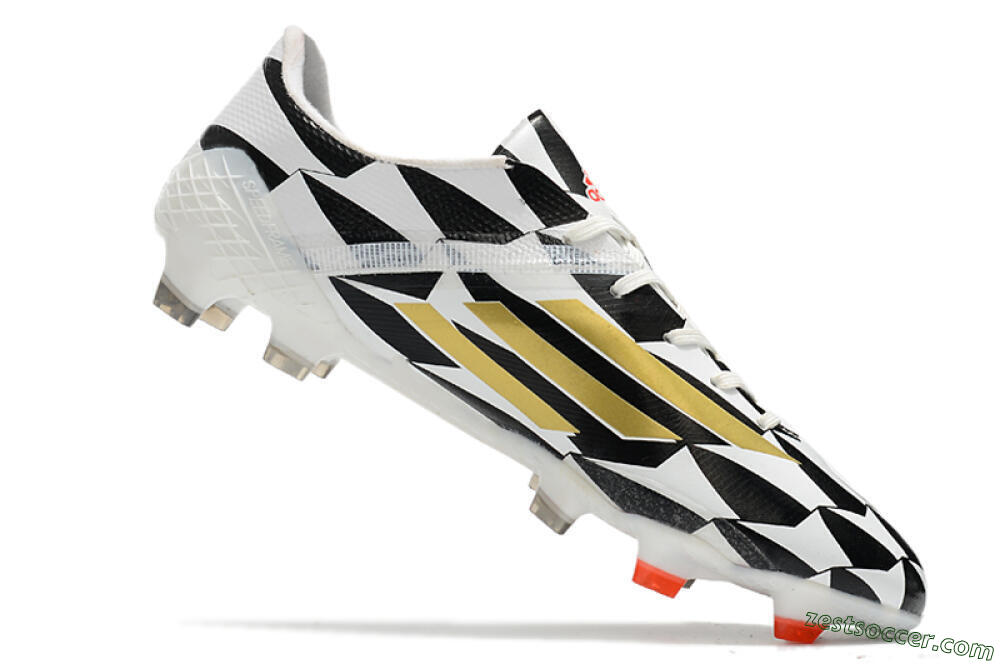 Adidas F50 Adizero Ghosted FG Low-Tops Soccer Cleats - White/Black/Gold 4