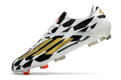 Adidas F50 Adizero Ghosted FG Low-Tops Soccer Cleats - White/Black/Gold