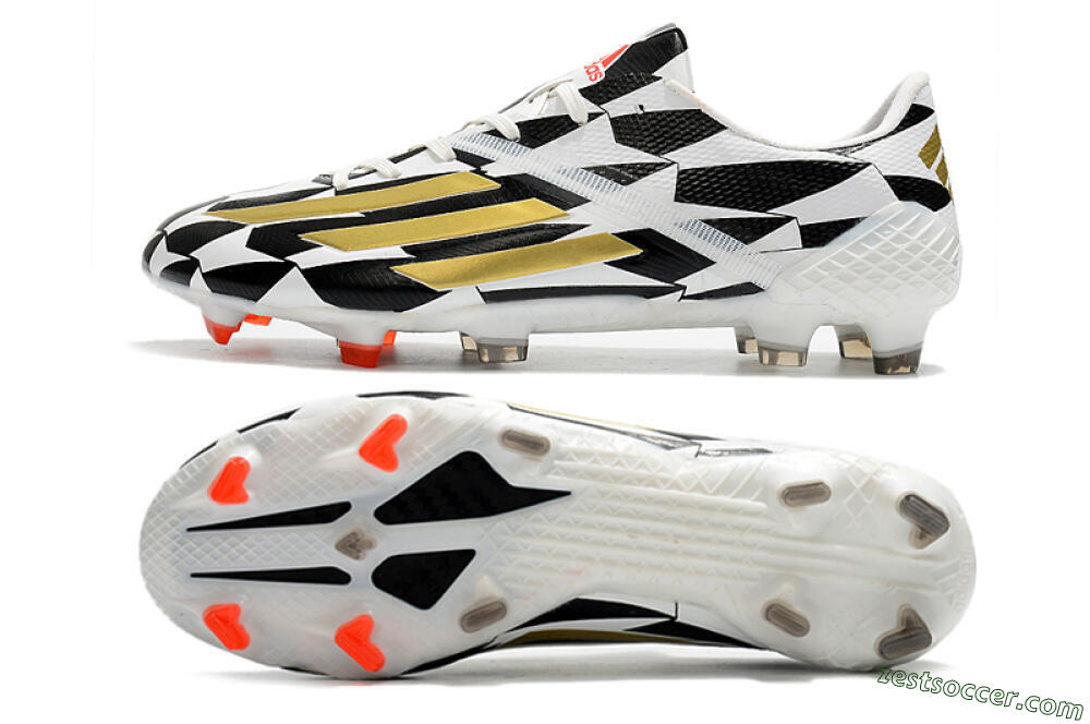Adidas F50 Adizero Ghosted FG Low-Tops Soccer Cleats - White/Black/Gold 1