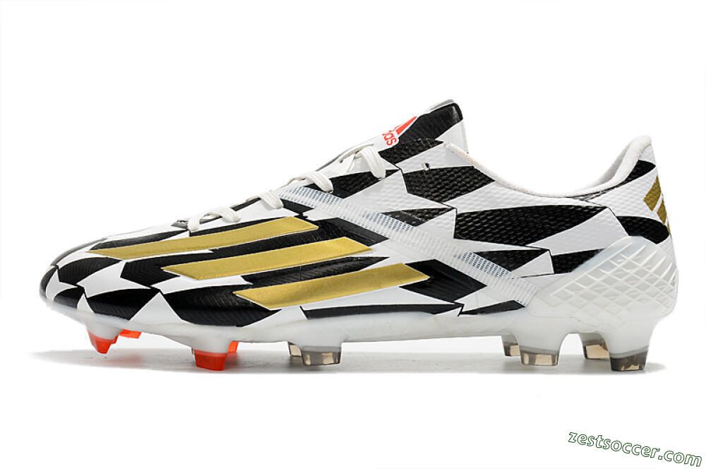 Adidas F50 Adizero Ghosted FG Low-Tops Soccer Cleats - White/Black/Gold 2