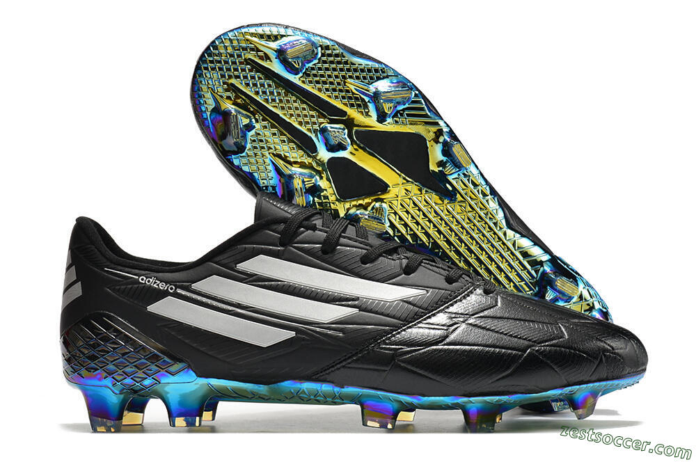 Adidas F50 Adizero Ghosted FG Low-Tops Soccer Cleats - Black/White/Gold 0