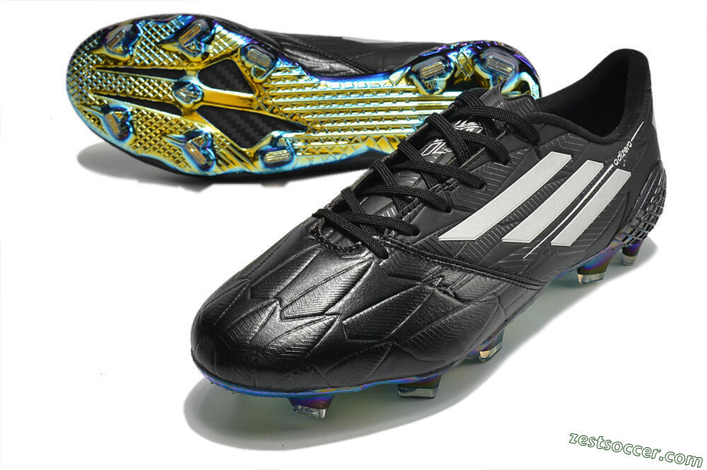 Adidas F50 Adizero Ghosted FG Low-Tops Soccer Cleats - Black/White/Gold 3